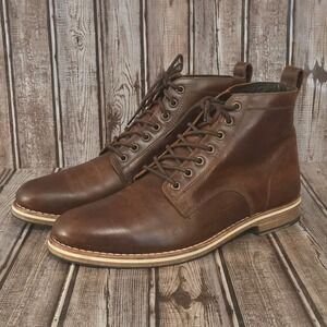 Sz 10.5 Mens Helm The Zind Brown Krumenauer Leather Lace Up Ankle Boots